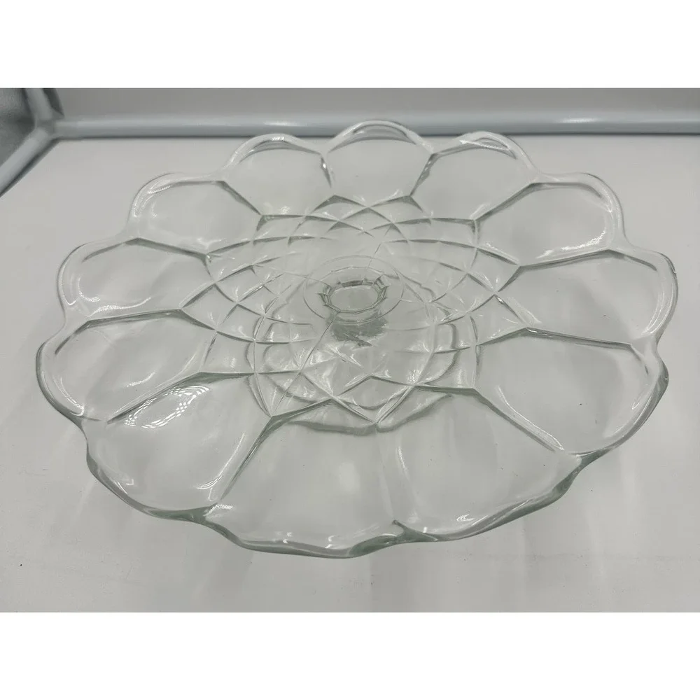 Vintage Glass 12” Pedestal Cake Dessert Stand with Heavy Dome Cover